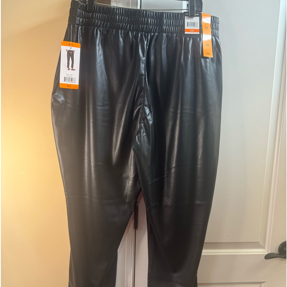 DKNY FAUX LEATHER PANTS